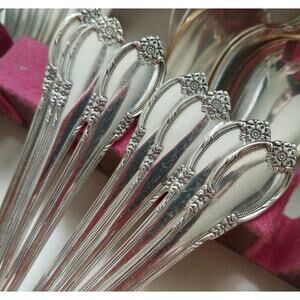 "REMEMBRANCE!" ANTIQUE SILVERPLATE FLATWARE ROGERS SILVER! VINTAGE SVC-8, 57 PCS